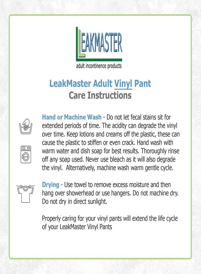 Leakmaster Deluxe Heavy Duty Adult Pullon Plastic Pants. Features Premium Quality Extra Thick 7 Mil Vinyl, Enclosed Elastic, Extended Waist and Roomy Fit. Size: Large Fits 36-42 Inches - Image 4